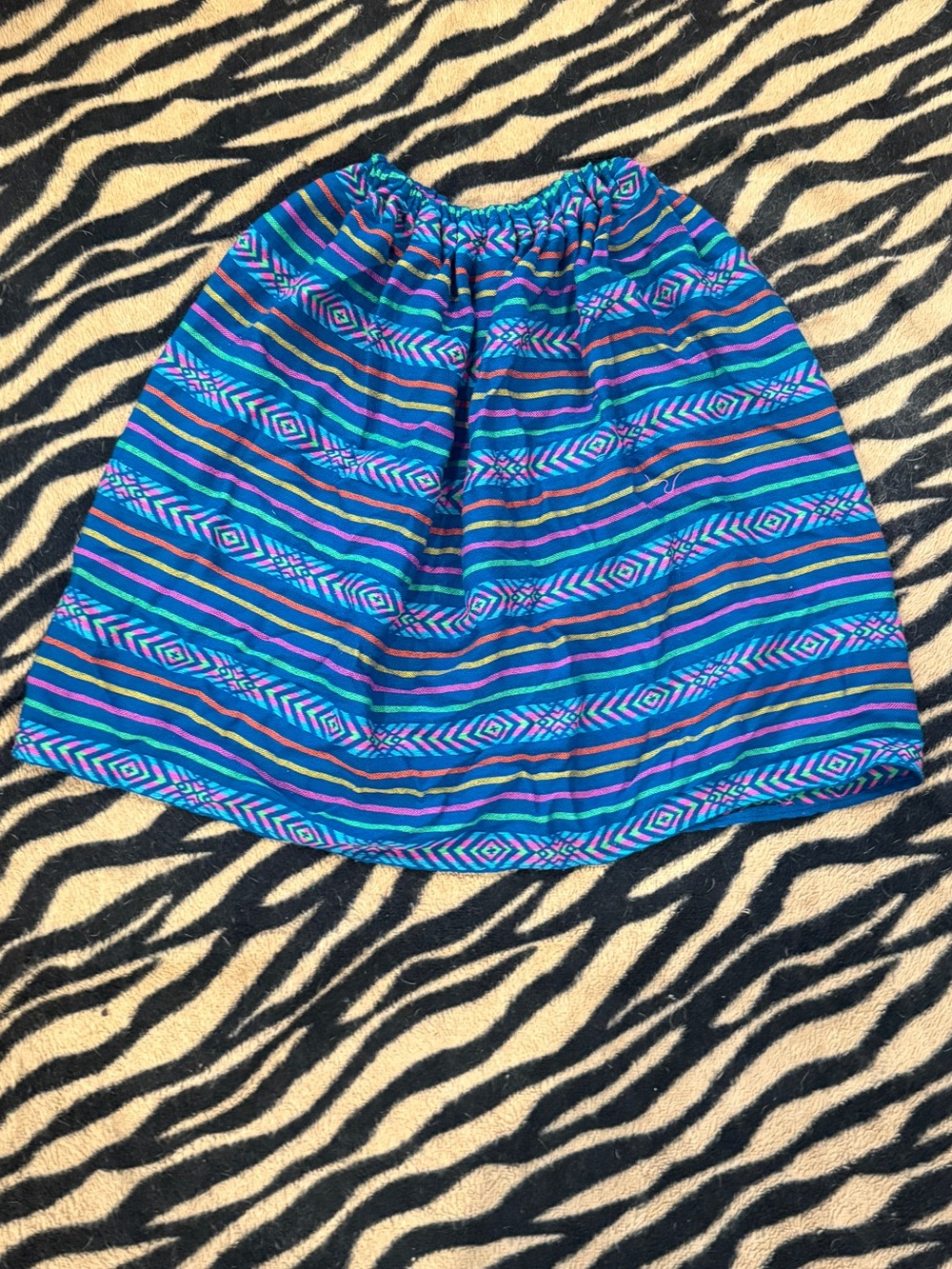 Blue Neon Stripe Skirt
